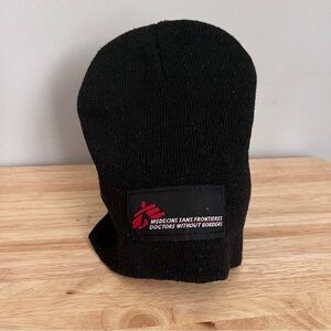 Doctors Without Borders Beanie Hat Cap Medecins Sans Frontieres Skull Black EUC
